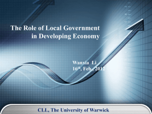 The Role of Local Government in Developing Economy Wanxia  Li 16