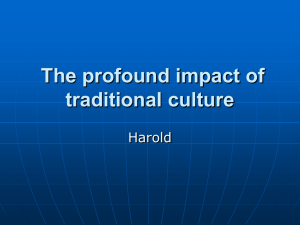 The profound impact of traditional culture Harold