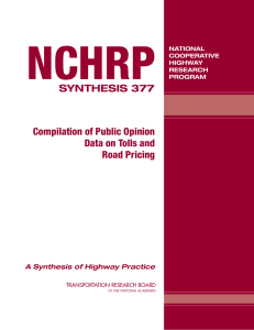 NCHRP SYNTHESIS 377 Compilation of Public Opinion Data on Tolls and