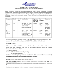 BHARAT ELECTRONICS LIMITED