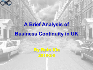 A Brief Analysis of Business Continuity in UK By Rain Xia 2015-2-5