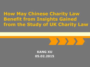 How May Chinese Charity Law Benefit from Insights Gained KANG XU