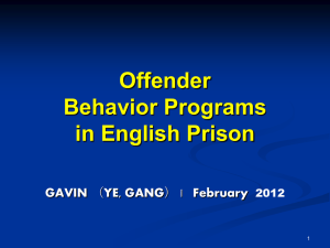 Offender Behavior Programs in English Prison GAVIN