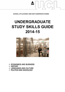 UNDERGRADUATE STUDY SKILLS GUIDE 2014-15   ECONOMICS AND BUSINESS