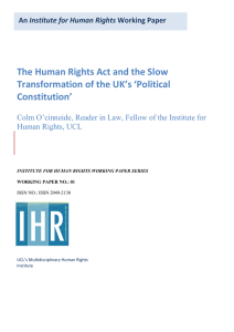 The Human Rights Act and the Slow Constitution’