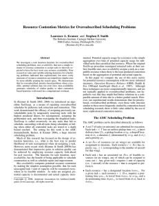 Resource Contention Metrics for Oversubscribed Scheduling Problems