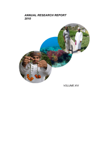 ANNUAL RESEARCH REPORT 2010 VOLUME XVI