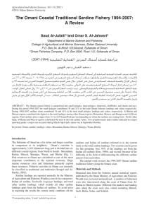 The Omani Coastal Traditional Sardine Fishery 1994-2007: A Review Saud Al-Jufaili