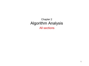 Algorithm Analysis All sections Chapter 2 1
