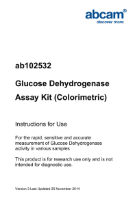 ab102532 Glucose Dehydrogenase Assay Kit (Colorimetric) Instructions for Use
