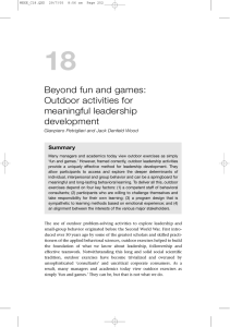 18 Beyond fun and games: Outdoor activities for meaningful leadership