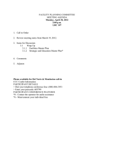 FACILITY PLANNING COMMITTEE MEETING AGENDA 1.  Call to Order