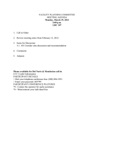 FACILITY PLANNING COMMITTEE MEETING AGENDA 1.  Call to Order