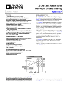 1.2 GHz Clock Fanout Buffer with Output Dividers and Delay AD9508-EP Enhanced Product