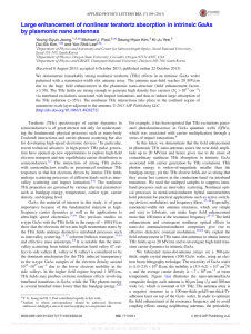 Large enhancement of nonlinear terahertz absorption in intrinsic GaAs Young-Gyun Jeong,