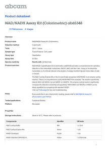NAD/NADH Assay Kit (Colorimetric) ab65348 Product datasheet 23 References 4 Images