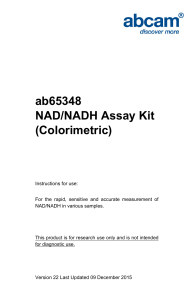 ab65348 NAD/NADH Assay Kit (Colorimetric)