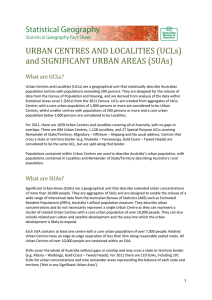 URBAN CENTRES AND LOCALITIES (UCLs) and SIGNIFICANT URBAN AREAS (SUAs)