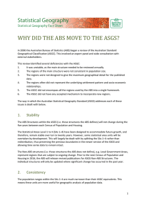 WHY DID THE ABS MOVE TO THE ASGS?