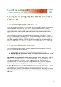 Changes to geographic areas between Censuses