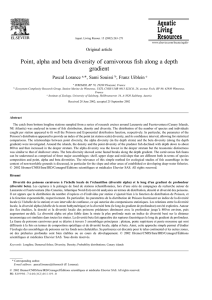 Point, alpha and beta diversity of carnivorous fish along a... gradient Pascal Lorance *, Sami Souissi