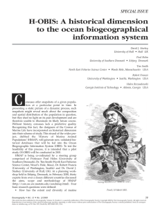 H-OBIS: A historical dimension to the ocean biogeographical information system SPECIAL ISSUE