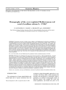 S M Demography of the over-exploited Mediterranean red Corallium rubrum