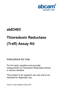 ab83463 Thioredoxin Reductase (TrxR) Assay Kit Instructions for Use