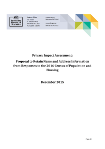 Privacy Impact Assessment: Proposal to Retain Name and Address Information