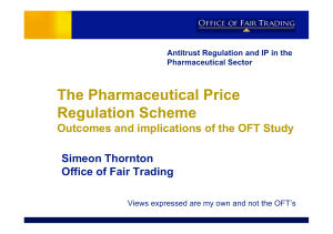 The Pharmaceutical Price Regulation Scheme Outcomes and implications of the OFT Study