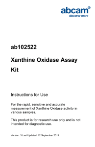 ab102522 Xanthine Oxidase Assay Kit Instructions for Use