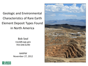 Geologic and Environmental Characteristics of Rare Earth Element Deposit Types Found