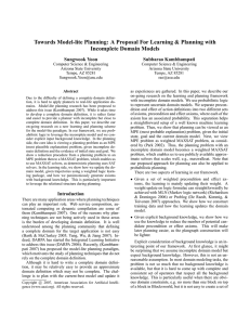 Towards Model-lite Planning: A Proposal For Learning &amp; Planning with