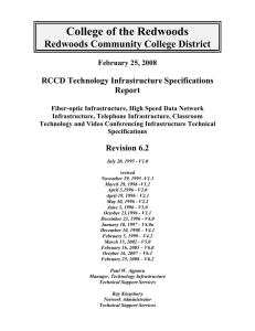 College of the Redwoods Redwoods Community College District RCCD Technology Infrastructure Specifications Report