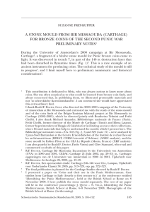 A STONE MOULD FROM BIR MESSAOUDA (CARTHAGE) PRELIMINARY NOTES