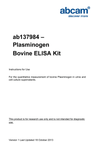 ab137984 – Plasminogen Bovine ELISA Kit