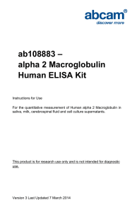 ab108883 – alpha 2 Macroglobulin Human ELISA Kit