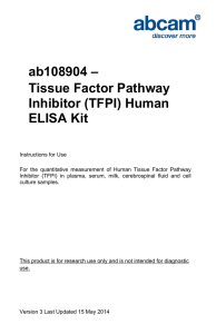 ab108904 – Tissue Factor Pathway Inhibitor (TFPI) Human ELISA Kit