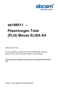 ab198511  – Plasminogen Total (PLG) Mouse ELISA Kit