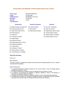 Conservation and Utilization of Plant Genetic Resources in Oman