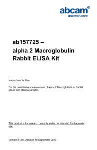 ab157725 – alpha 2 Macroglobulin Rabbit ELISA Kit