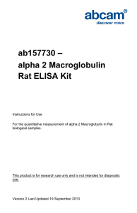 ab157730 – alpha 2 Macroglobulin Rat ELISA Kit