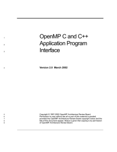 OpenMP C and C++ Application Program Interface Version 2.0  March 2002