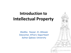 Intellectual Property Introduction to  Sheikha  Nasser Al-Akhzami