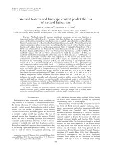 Wetland features and landscape context predict the risk K J. G