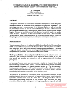 MODELING NATuRAL REGENERATION ESTABLISHMENT IN THE NORTHERN ROCKY MOUNTAINS OF THE