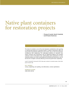 Native plant containers for restoration projects Thomas D Landis, David E Steinfeld,