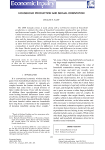 HOUSEHOLD PRODUCTION AND SEXUAL ORIENTATION