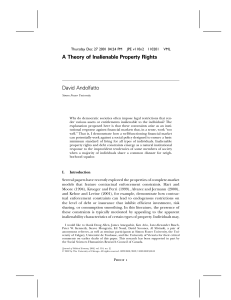 A Theory of Inalienable Property Rights David Andolfatto JPE v110n2