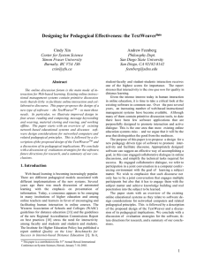  * Designing for Pedagogical Effectiveness: the TextWeaver